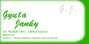 gyula janky business card